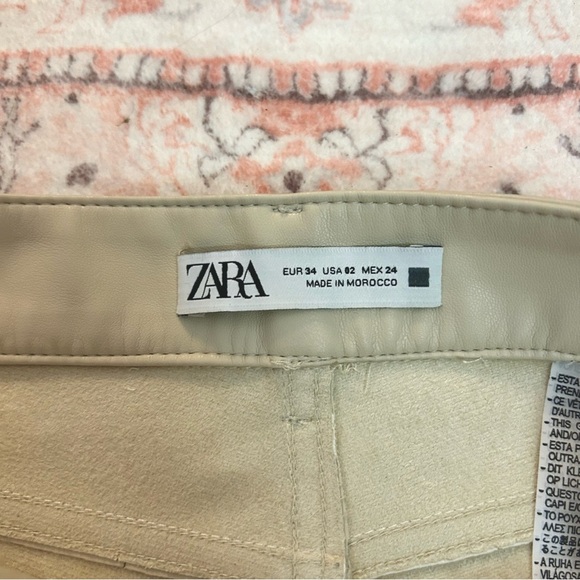 Zara leather mini flare pants - Picture 3 of 6